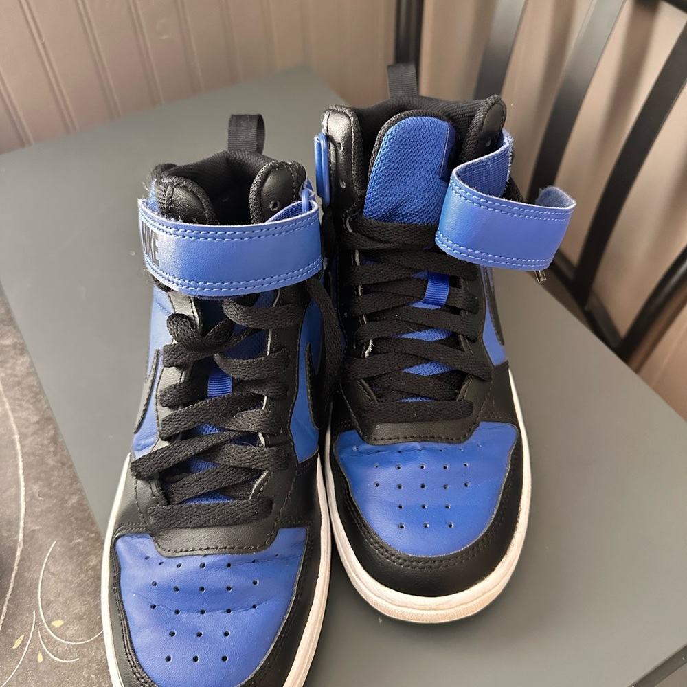 Nike Court Borough Mid 2 Big Kids' Shoes (CD7782-404, Game Royal/White/Black)